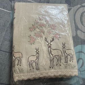 Embroidered dress material with Deer Motif