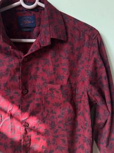 Stylish Maroon Floral Print Shirt