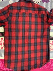Red Plaid Button-Up Shirt