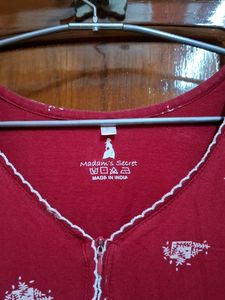 Comfortable Red Printed Nightgown