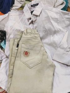 Men's White Shirt and Beige Pants