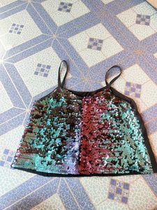 Pary Wear Top For Girls In Black Colour