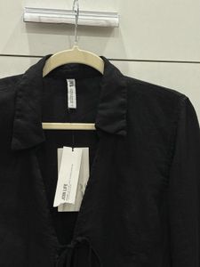 Zara Black Tie-Front Blouse