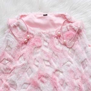 ​🌸 Soft Pink Faux-Fur Camisole Top 🌸