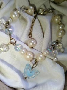 Charming Pearl &amp; Butterfly Charm Bracelet