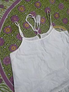 White Lace Trim Cami Top
