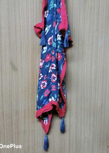 Floral Scarf with Tassels