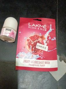 Lakme Sheet Mask & Engage Roll-On