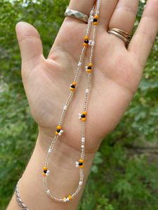 Beaded Bee and Daisy Necklace Set🐝