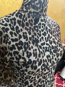 Tiger Print High Neck Top