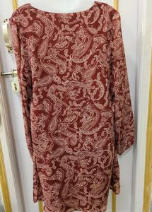 Maroon Paisley Print Dress