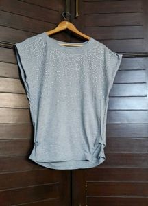 Women Grey Embellished Top