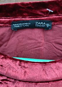 ZARA Crushed Velvet Top