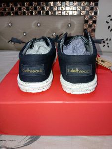 Solethreads men amigo black canvas low top