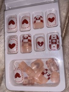 Cute Bear Heart Press-On Nails