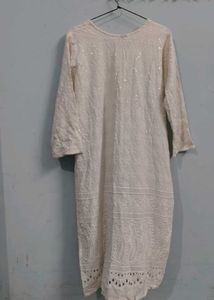 chiken kari sequence white kurta cotton
