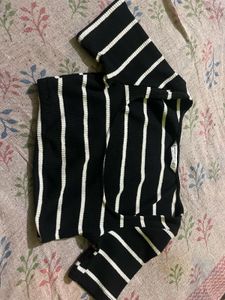 Striped Black Crop Top