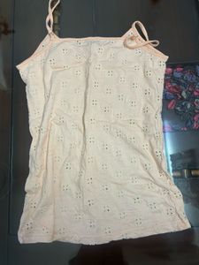 Charming Peach Eyelet Cami Top