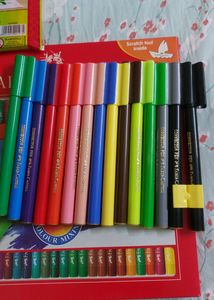 Oil Pastels And Sketch Pens Combo