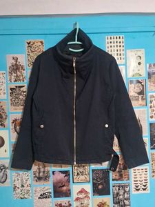 navy hard cotton jacket  with blanket interior
