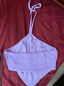 Lavender Halter Neck Crop Top