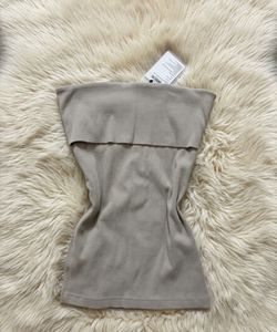 Ribbed Bandeau Top