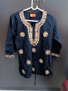 Srishti Black Kurti With Golden Embroidery