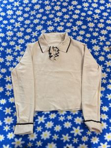 Unique Cream Long Sleeve Top