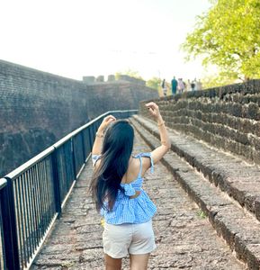Blue  strap Top