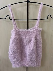 Fuzzy Pink Crop Top