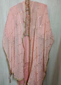 Elegant Peach Patiala Suit Set