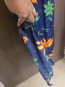 branded Navy Blue Floral Maxi Dress for M &amp;L