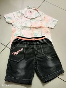 Kids Spiderman Shirt and Shorts Set