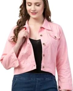 Pink color Denim Jacket