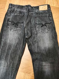 Roadster Mens Dark Wash Wide Leg Jeans