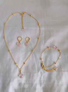 Gold Butterfly Necklace, Bracelet &amp; Earrings Set