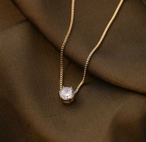Palmonas:delicate Gold Chain Necklace with Crystal