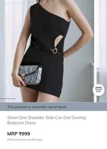 SHEIN One-Shoulder Black mini dress