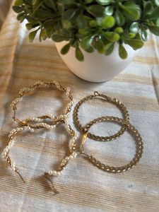 Elegant Pearl & Gold Hoop Earrings