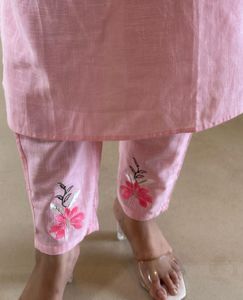 Pink Embroidered Kurta Set