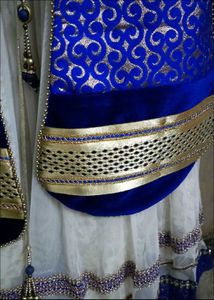 Elegant Blue &amp; White Lehenga Choli Set