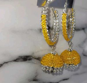 Sparkling Jhumka Hoop Earrings