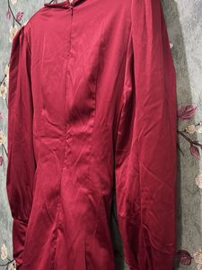 Elegant Red Satin Dress