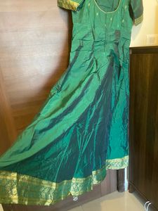 Green Silk Anaarkali kurta