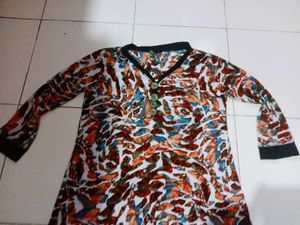 Patterned Long Sleeve Dress
