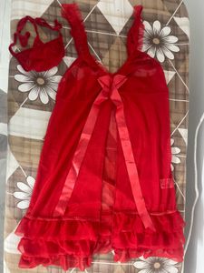Sexy Red Babydoll Lingerie Set