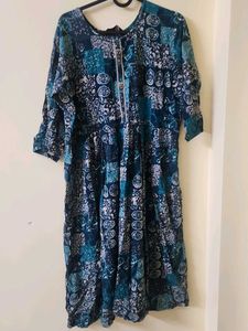 Patchwork Print anarkali kurti