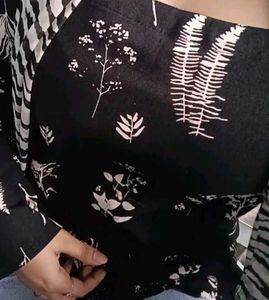 Black Floral Print Top