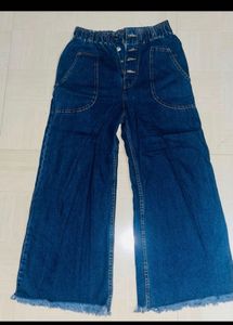 High-Waisted Wide Leg Denim Jeans