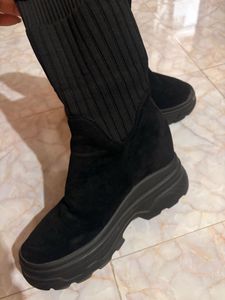 Stylish Black Wedge Boots